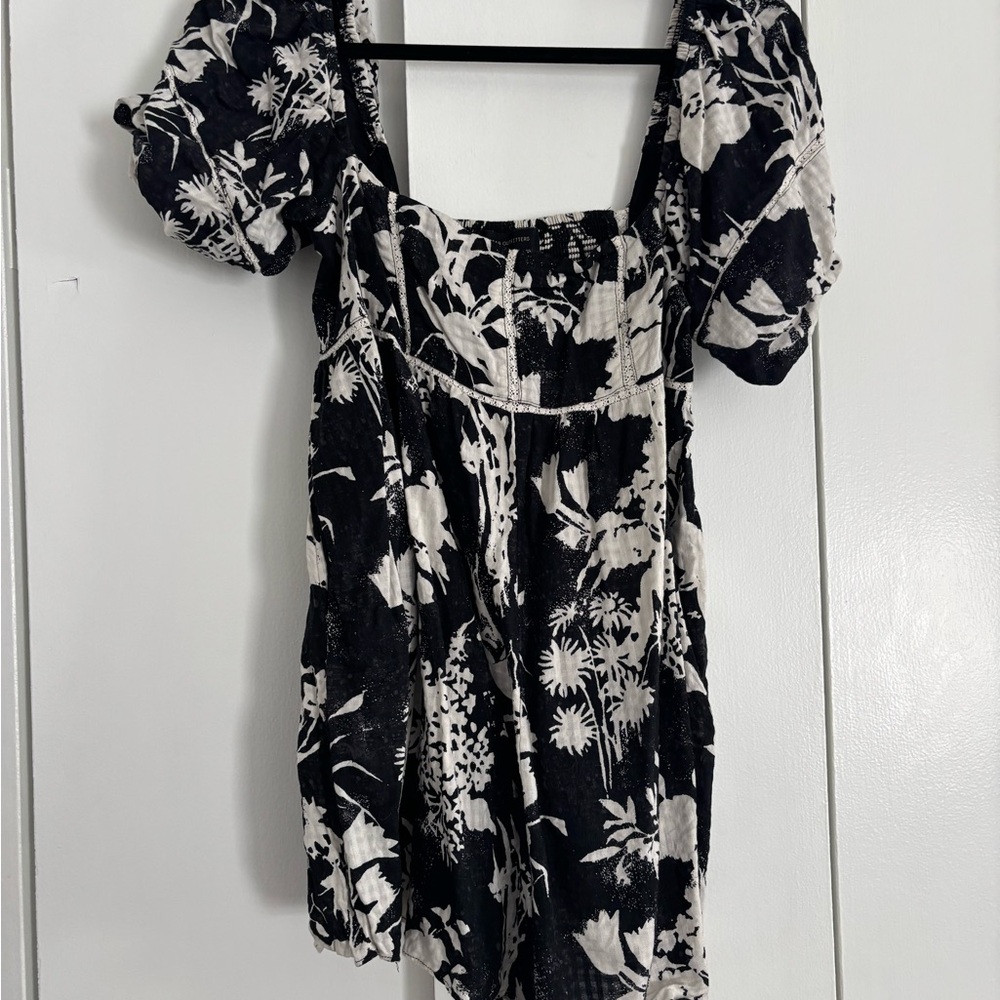 Urban Outfitters Black and White Floral Romper